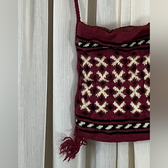 Red knit boho bag - Picture 2 of 5